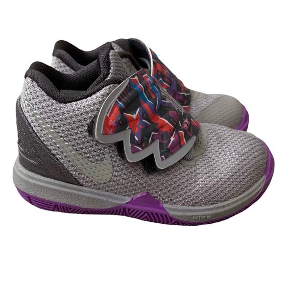 NIKE Size 5C Kyrie 5 TD Toddler Graffiti Sneakers AQ2459-001 - Picture 1 of 9